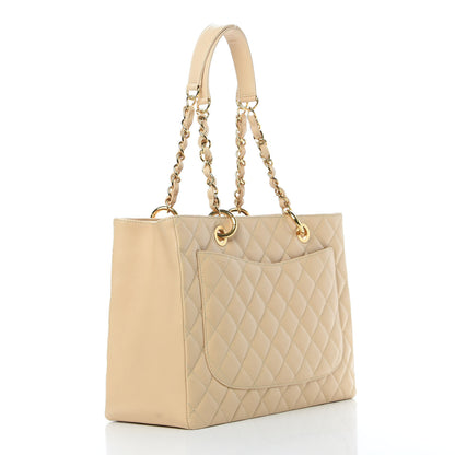 Chanel Caviar Quilted Grand Shopping Tote GST Beige Clair 3 of 13