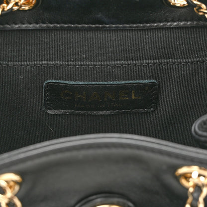 Chanel Lambskin Quilted Small Duma Drawstring Backpack Black 6 of 10