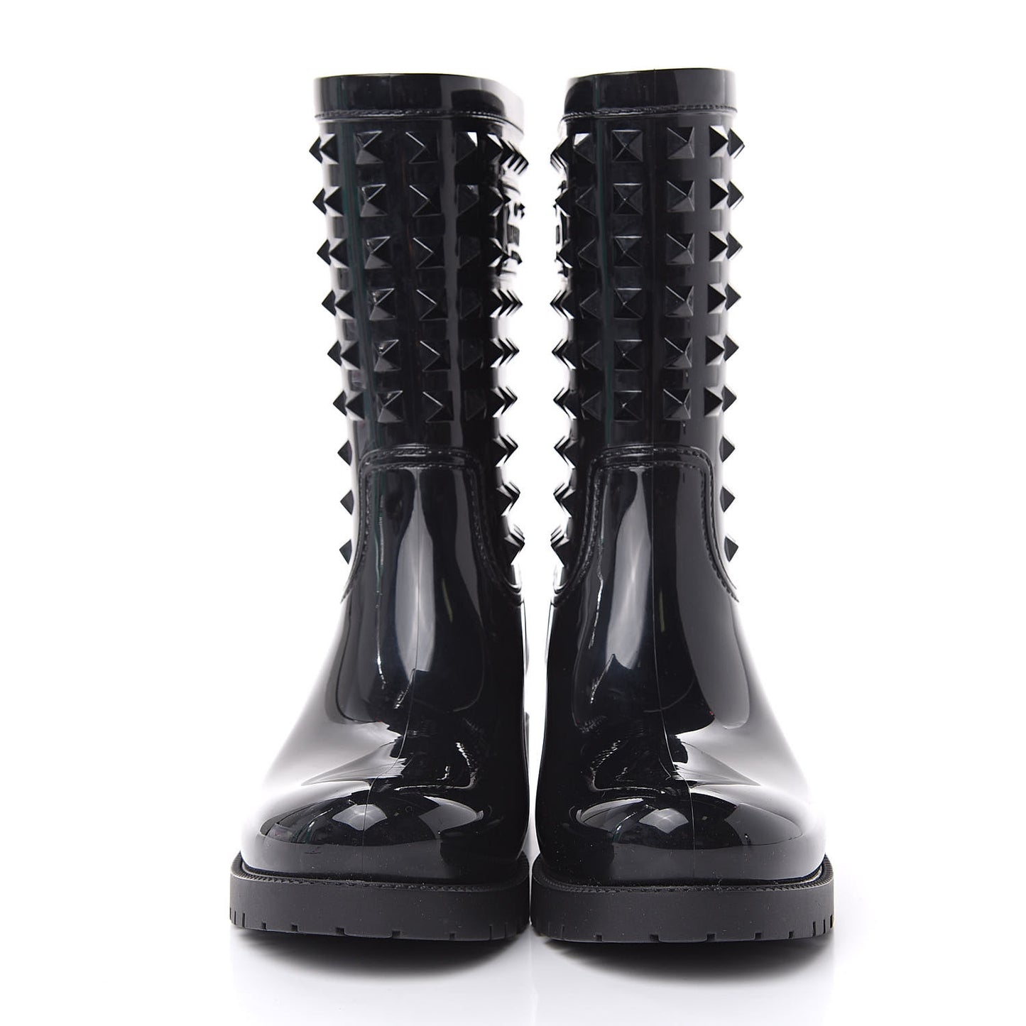 Rubber Rockstud Short Rainboots 39 Black