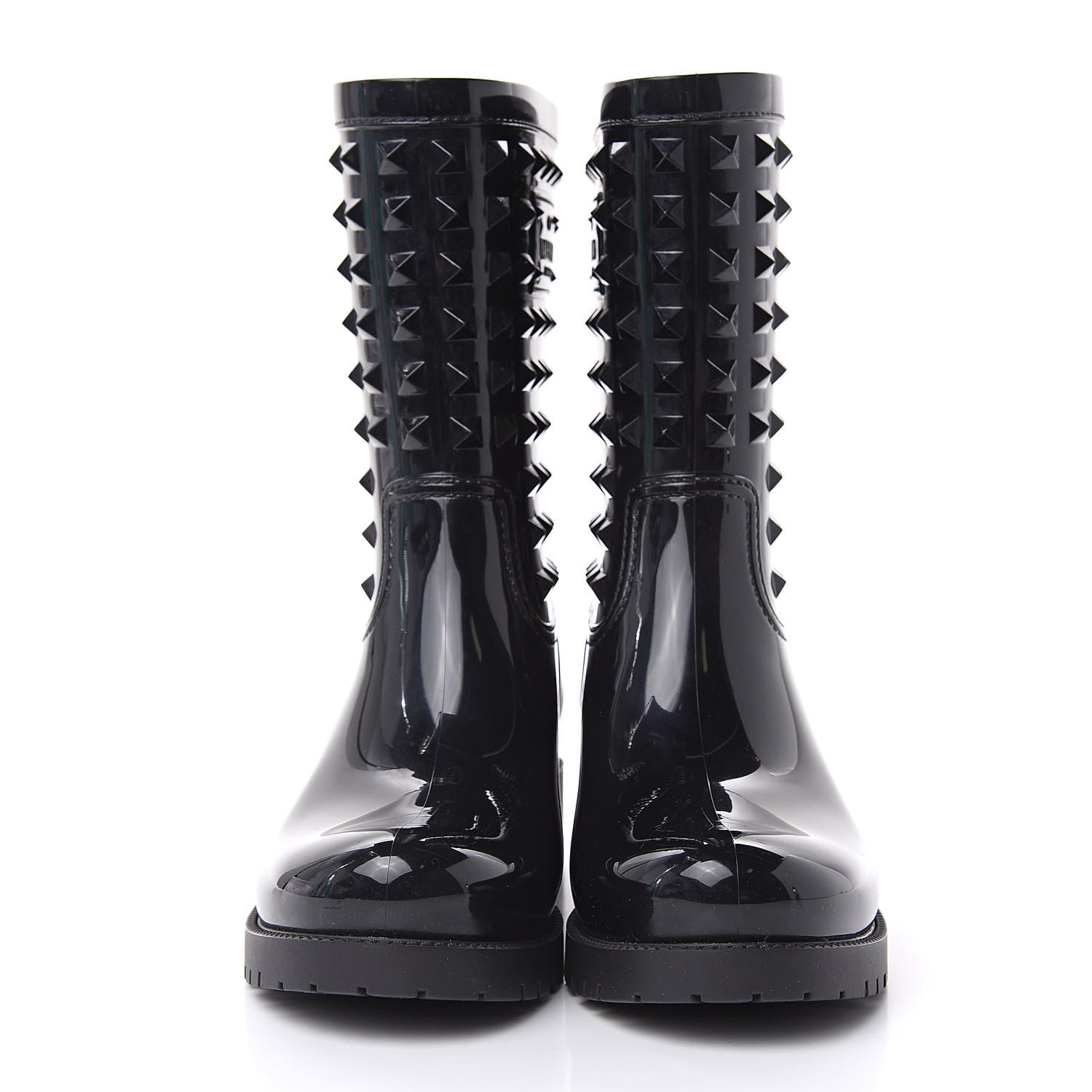 Valentino Garavani Rubber Rockstud Short Rainboots 39 Black 2 of 8