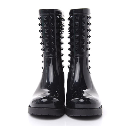 Valentino Garavani Rubber Rockstud Short Rainboots 39 Black 2 of 8