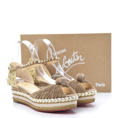 Christian Louboutin Suede Studded Madcarina Platform Sandals 40 Cappuccino 8 of 8