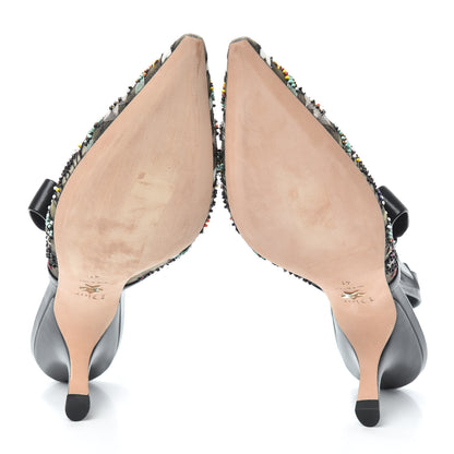 Christian Dior Embroidered Calfskin Beaded Sweet D Sling-Back Pumps 41 Multicolor 7 of 7