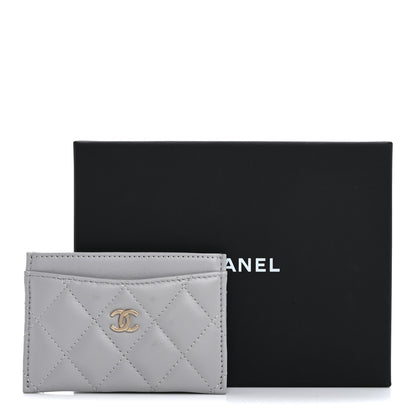 Chanel Lambskin Quilted Card Holder Grey 11 of 11