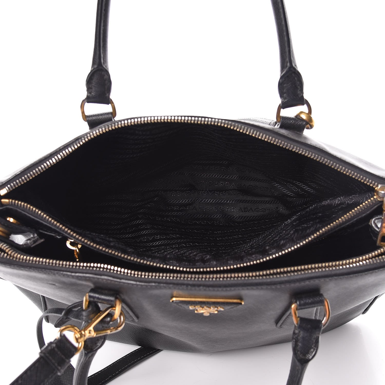Prada Saffiano Medium Galleria Double Zip Tote Black 6 of 29