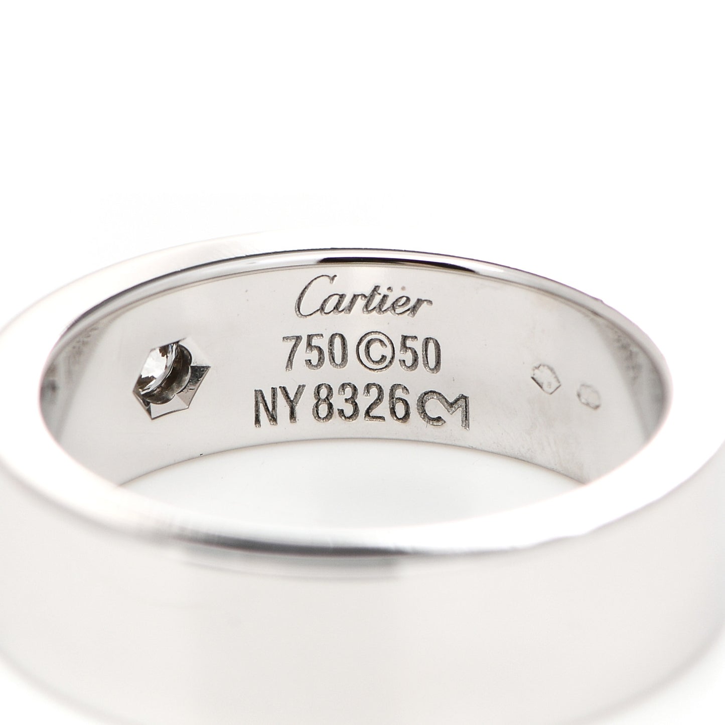 18K White Gold Diamond 5.5mm Christmas LOVE Ring 50 5.5