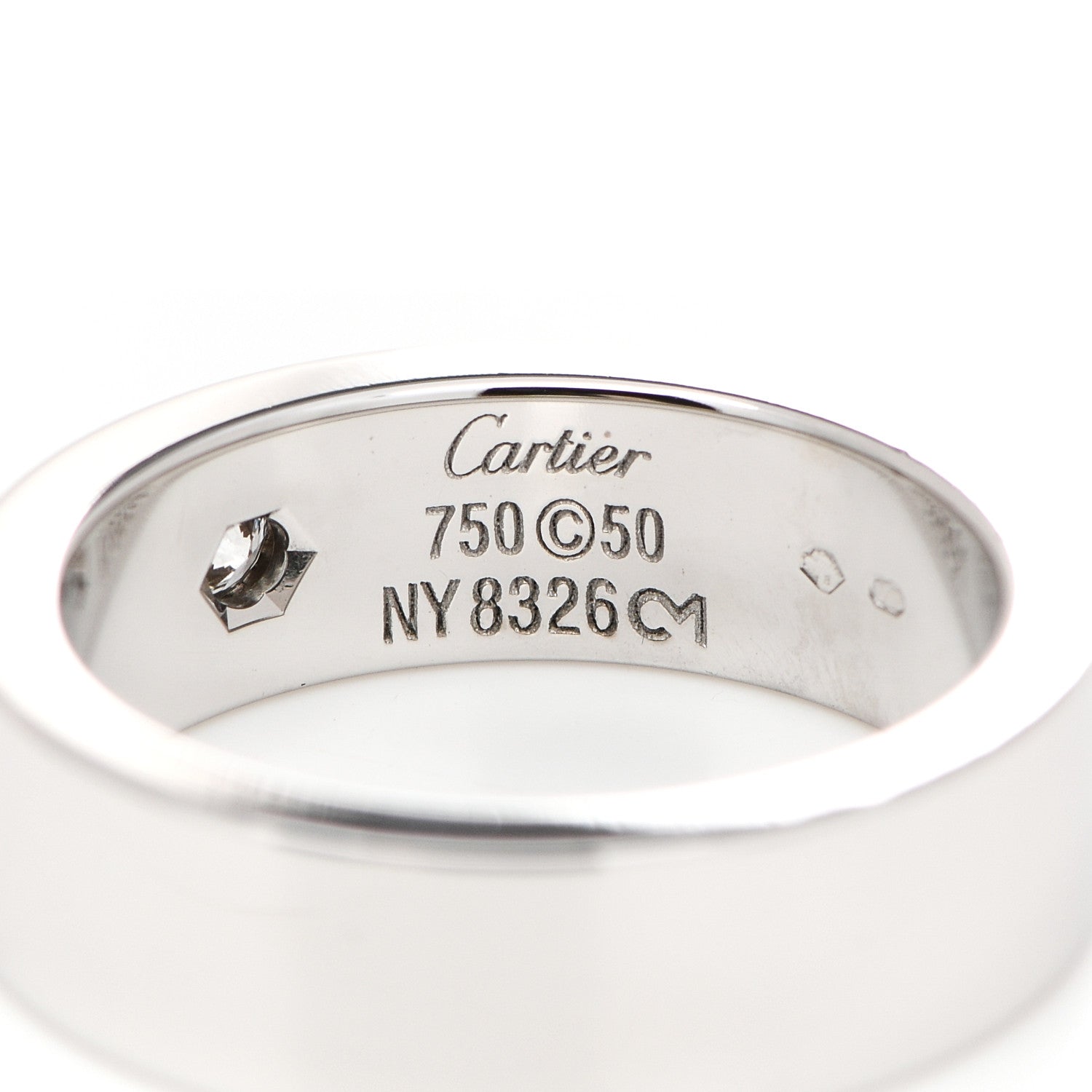 Cartier 18K White Gold Diamond 5.5mm Christmas LOVE Ring 50 5.5 4 of 5
