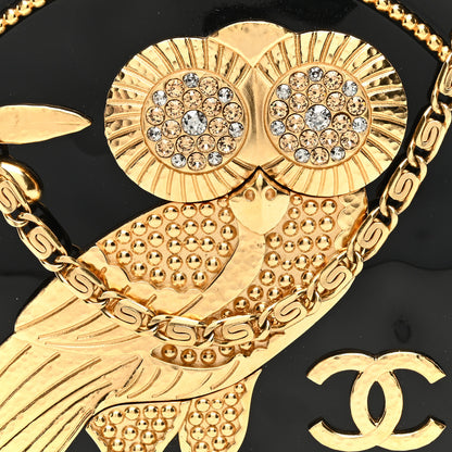 Chanel Resin Crystal CC Owl Black 8 of 11