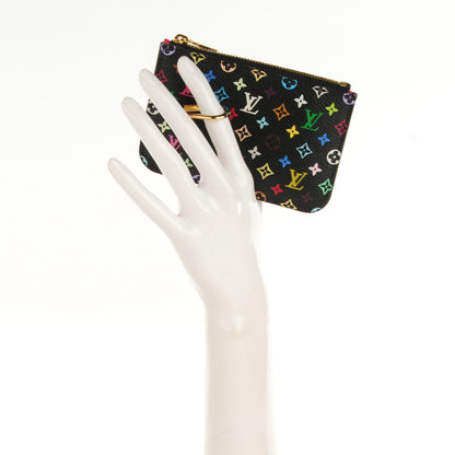 Louis Vuitton Monogram Multicolor Key Pouch Black 2 of 6