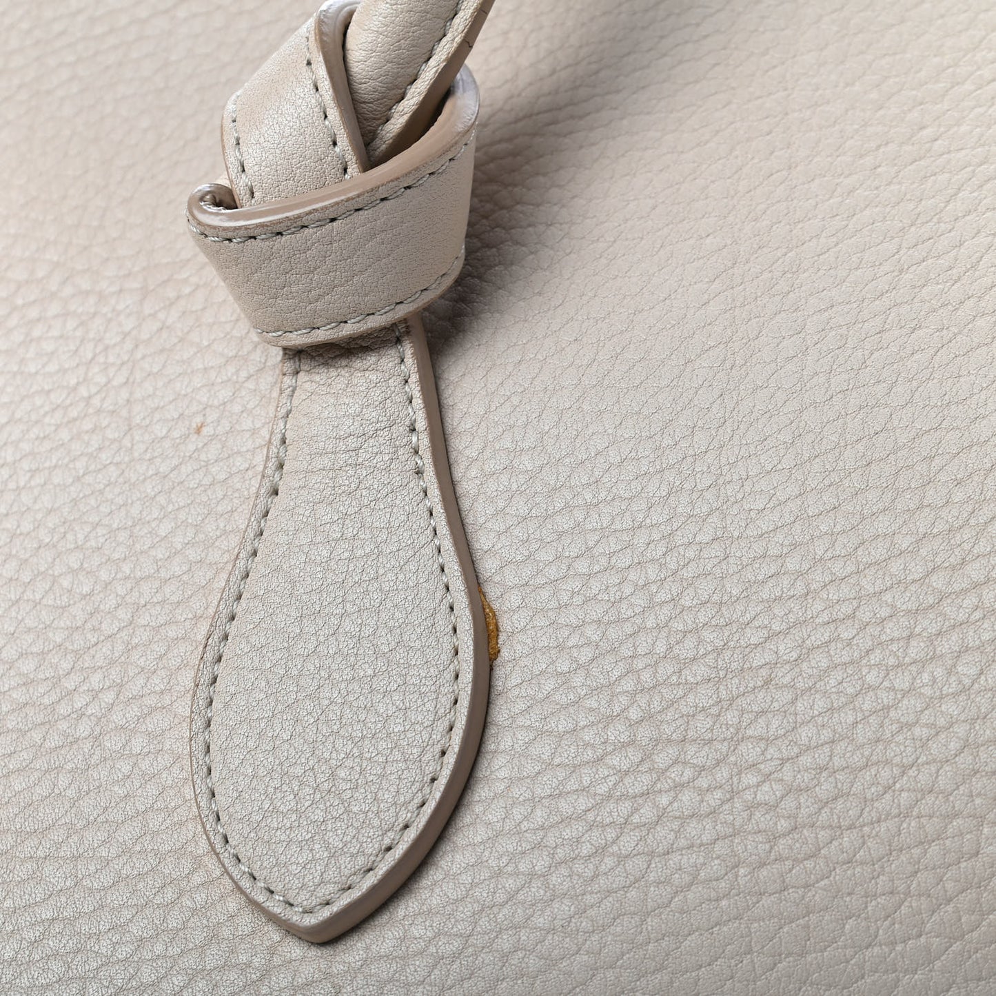 Crisped Calfskin Tie Knot Small Tote Chalk