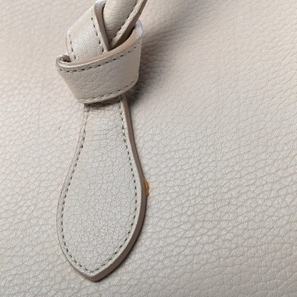 Celine Crisped Calfskin Tie Knot Small Tote Chalk 10 of 11