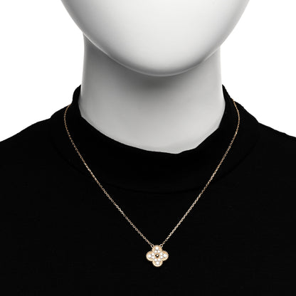 Van Cleef & Arpels 18K Yellow Gold Diamond Vintage Alhambra Pendant Necklace 2 of 6
