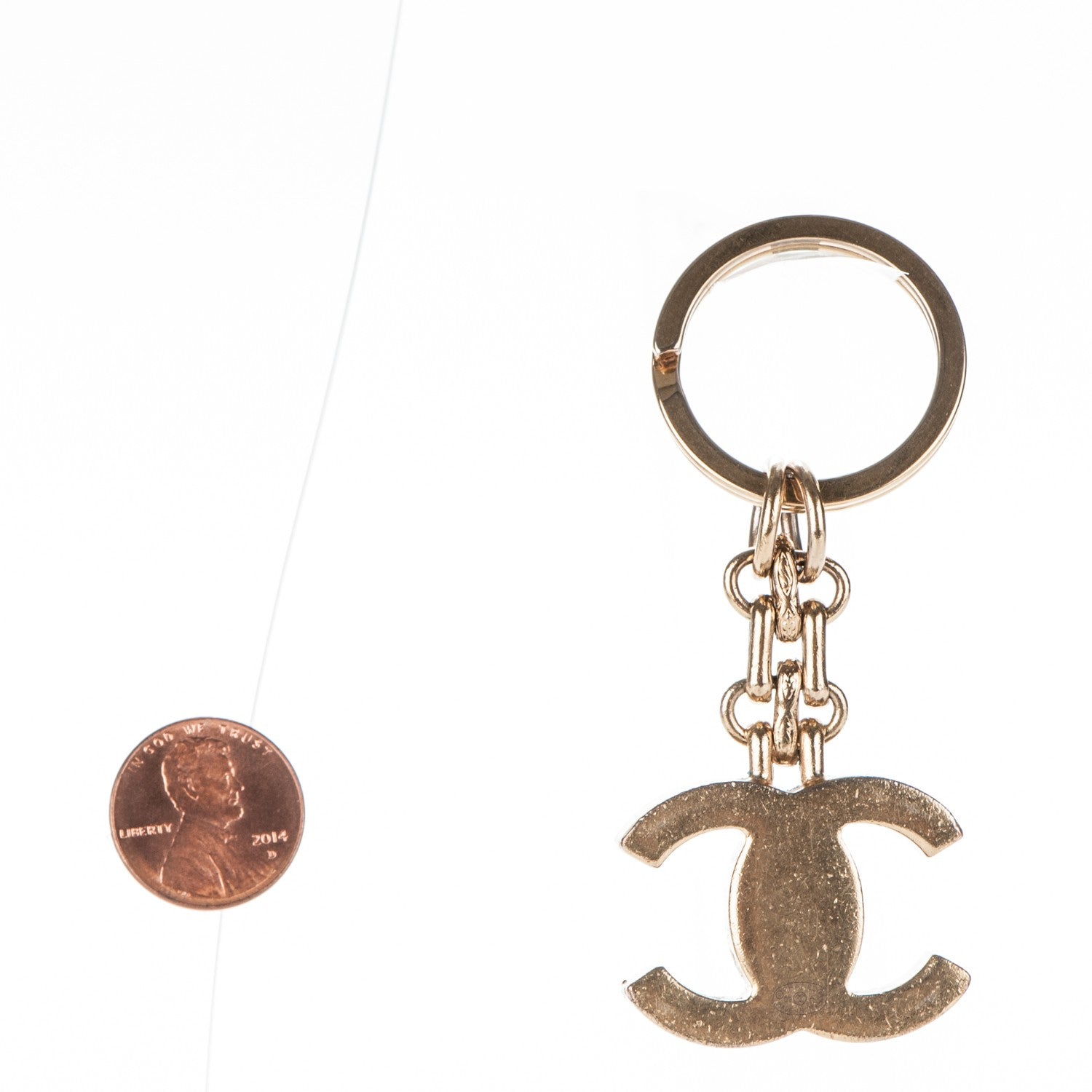 Chanel CC Turnlock Key Chain Gold 2 of 3