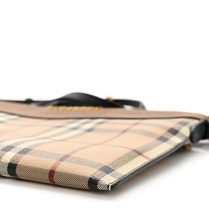 Burberry Haymarket Check Peyton Crossbody Clutch Bag Toffee 12 of 15