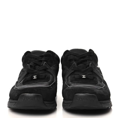 Chanel Nylon Calfskin Suede CC Sneakers 39 Black 3 of 8