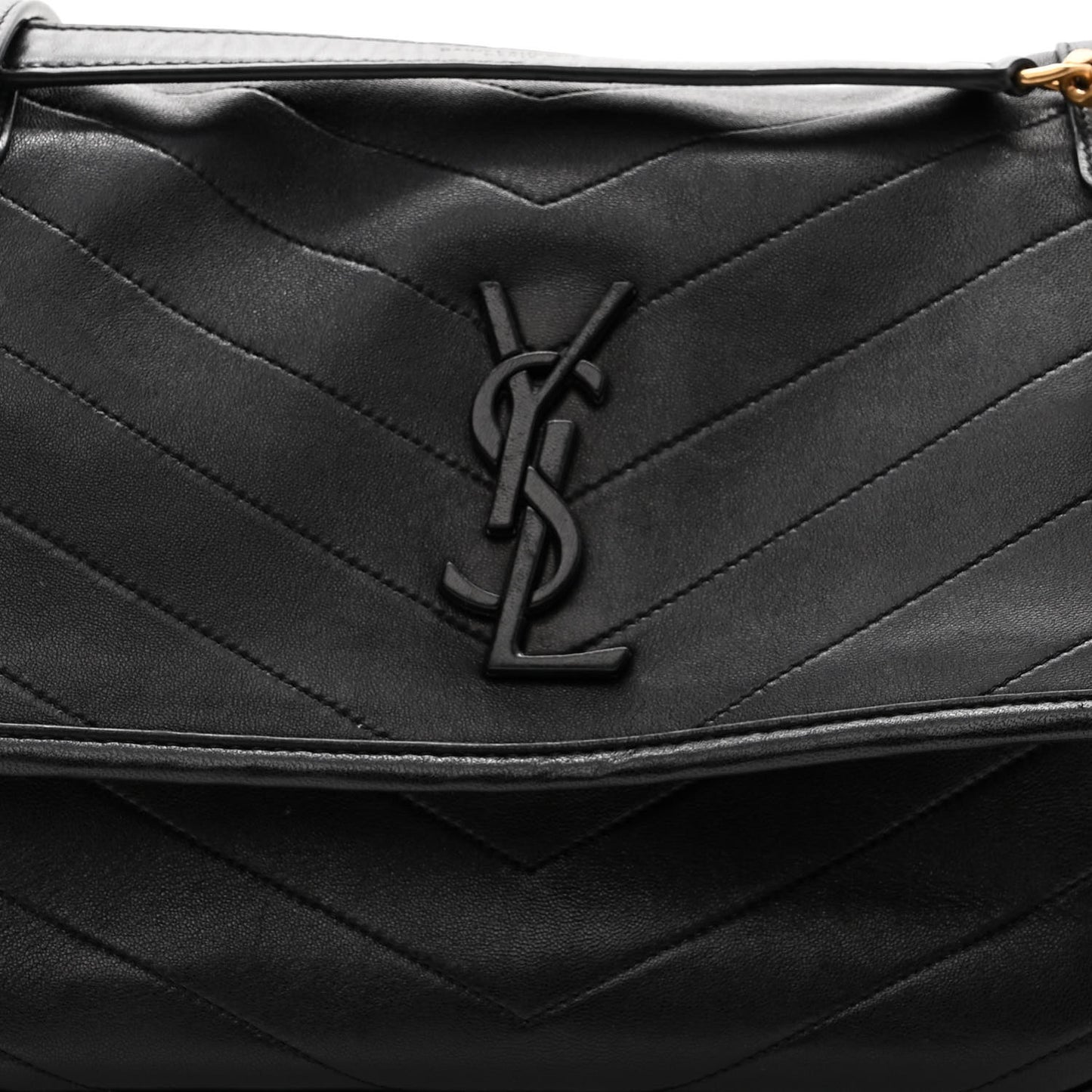 Lambskin Matelasse Monogram Medium Niki Chain Satchel Black