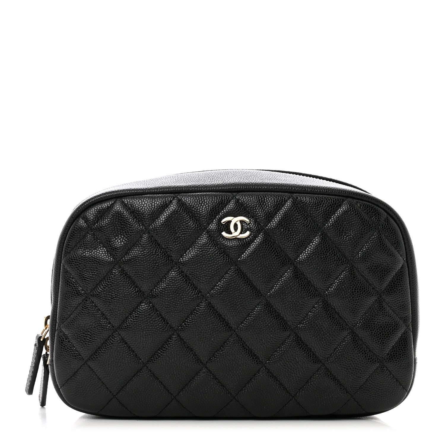 Chanel Caviar Quilted Medium Curvy Pouch Cosmetic Case Black 1 of 7