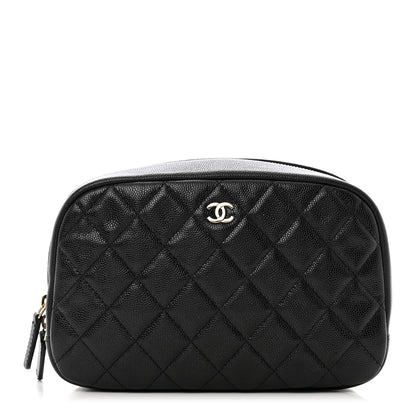 Chanel Caviar Quilted Medium Curvy Pouch Cosmetic Case Black 1 of 7