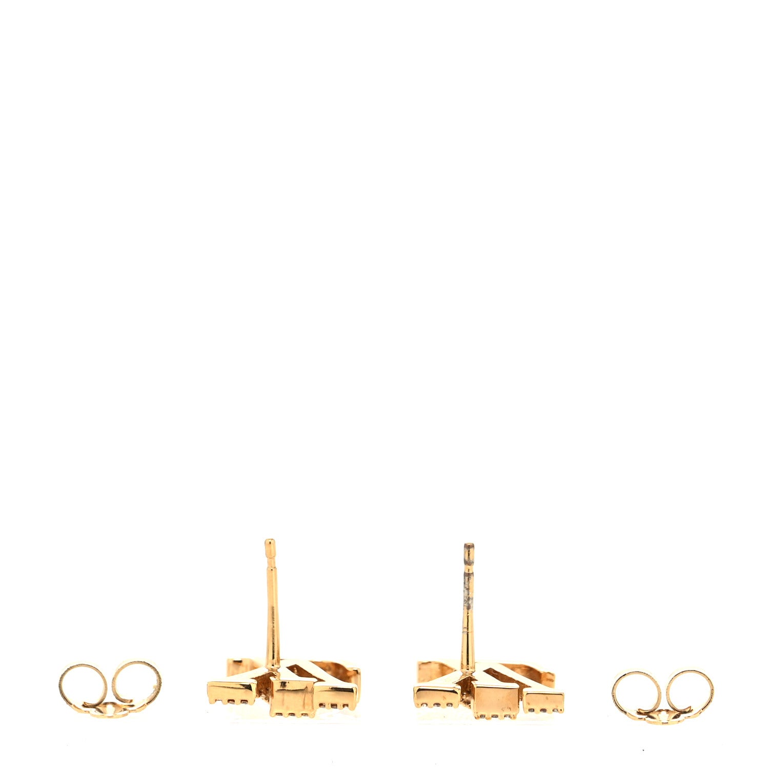 Louis Vuitton Metal Crystal LV Iconic Earrings Gold 3 of 5