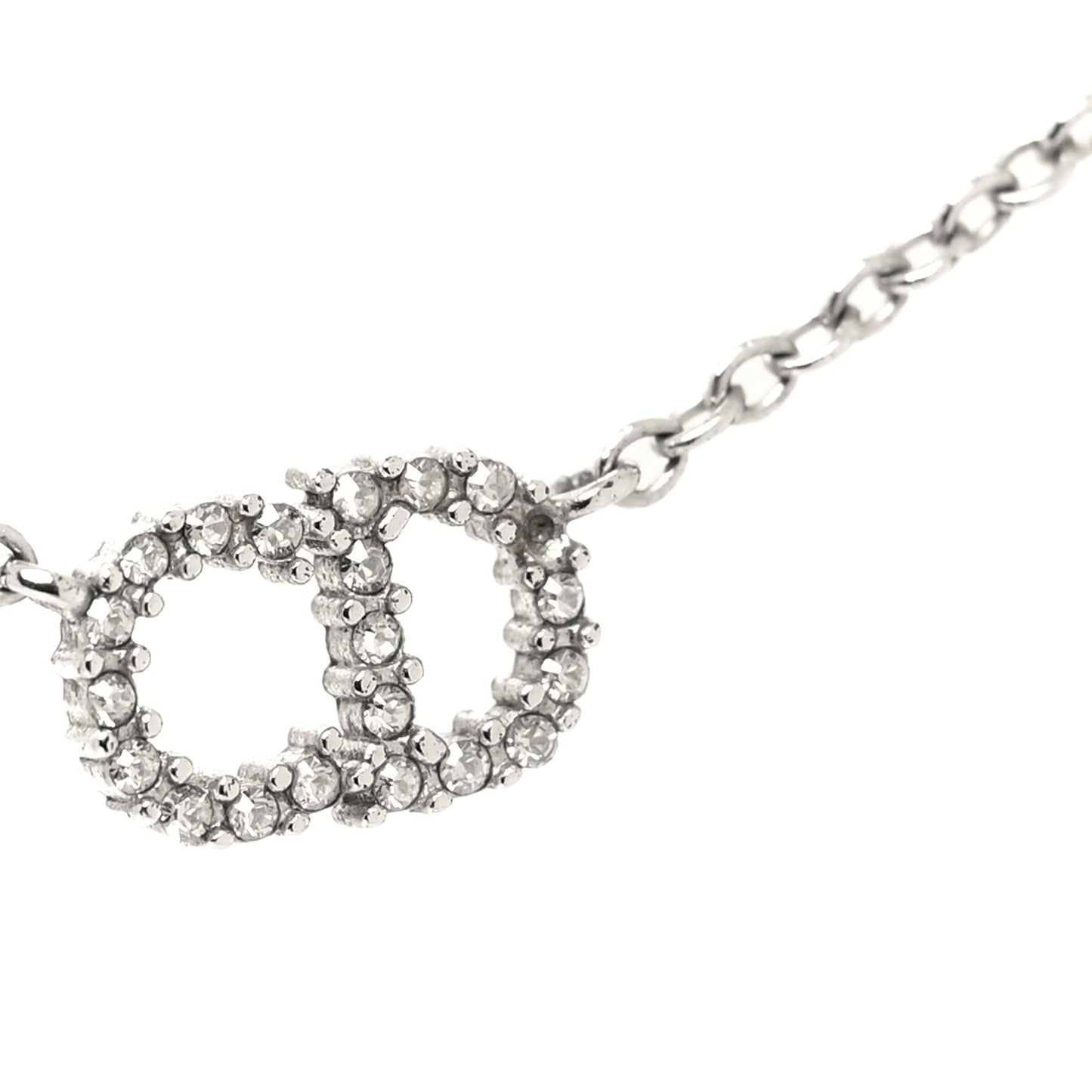 Metal Crystal Clair D Lune Necklace Silver