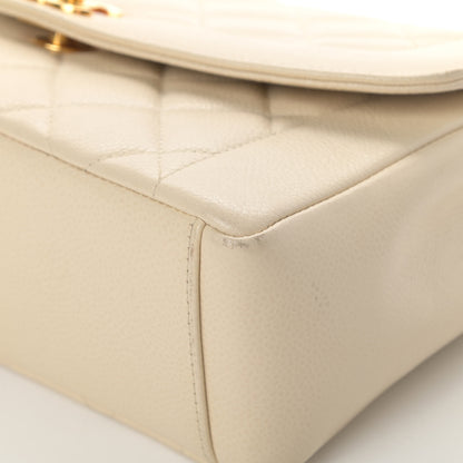 Chanel Caviar Quilted Medium Single Flap White 11 of 22