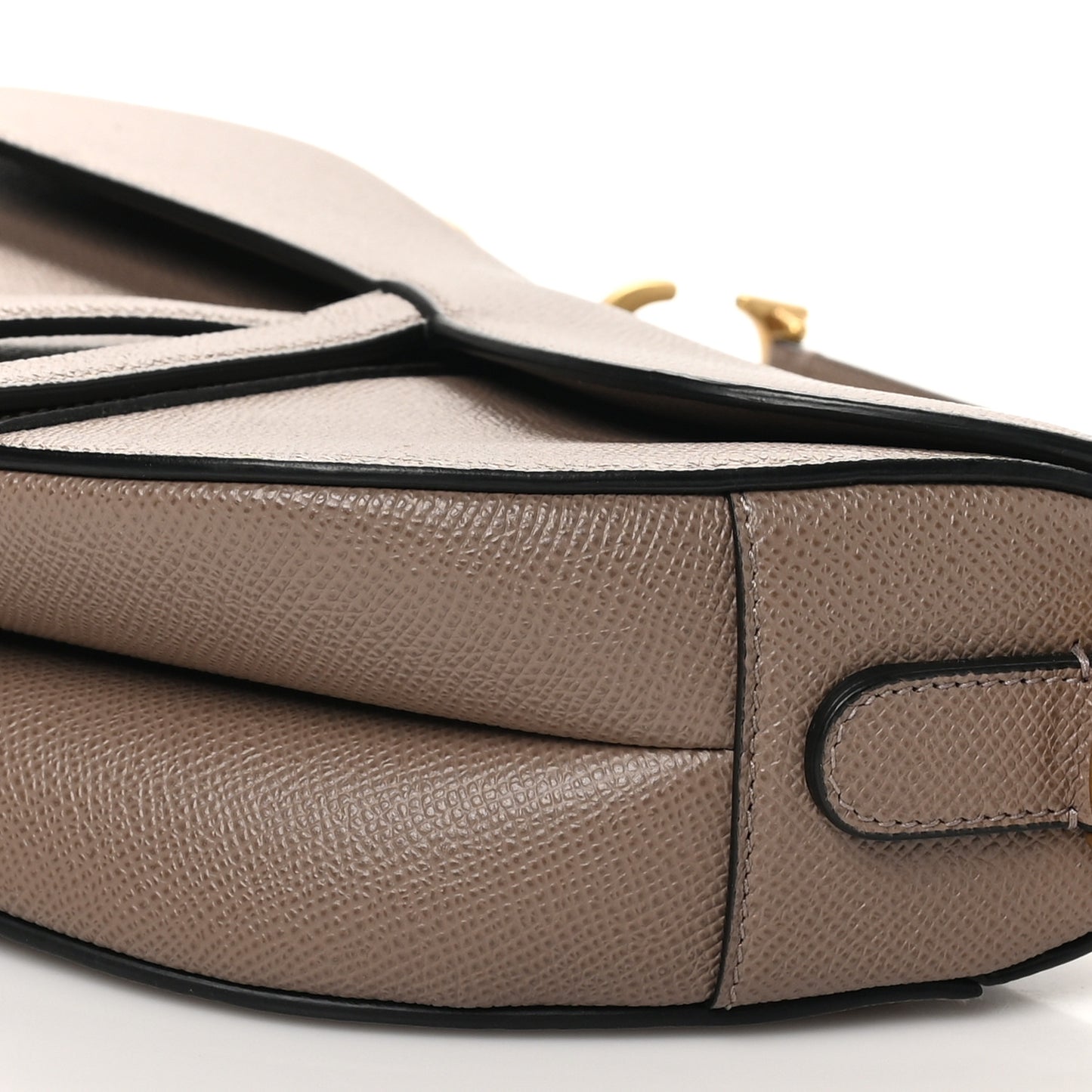 Grained Calfskin Saddle Bag Warm Taupe