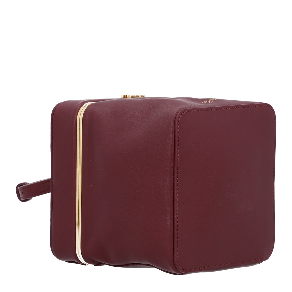 Celine Supple Calfskin Cube Frame Bag Syrah 3 of 9
