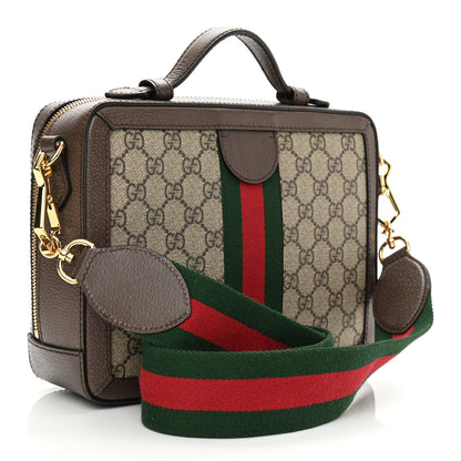 Gucci GG Supreme Monogram Web Small Ophidia Top Handle Shoulder Bag Brown 3 of 11