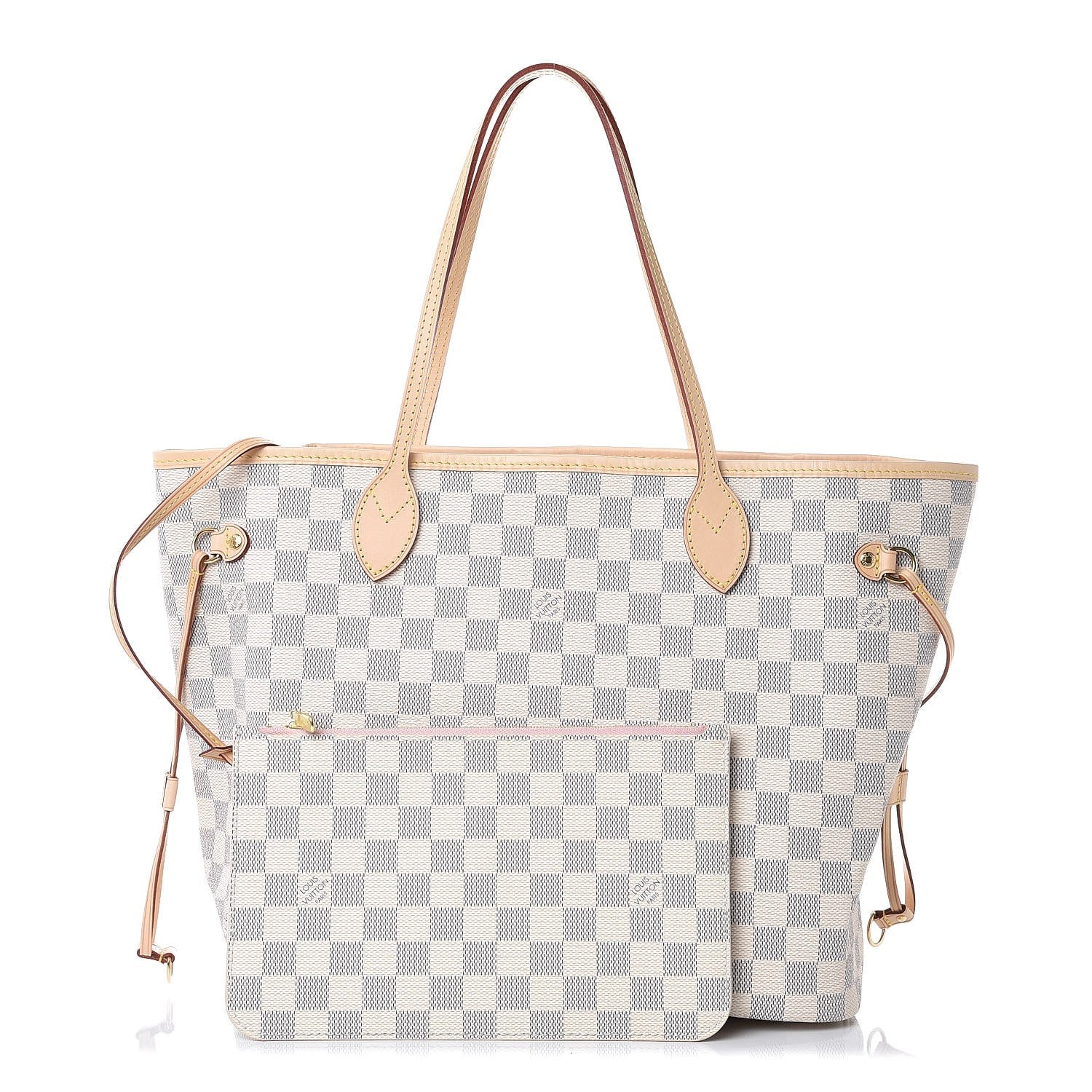 Louis Vuitton Damier Azur Neo Neverfull MM Rose Ballerine 1 of 9