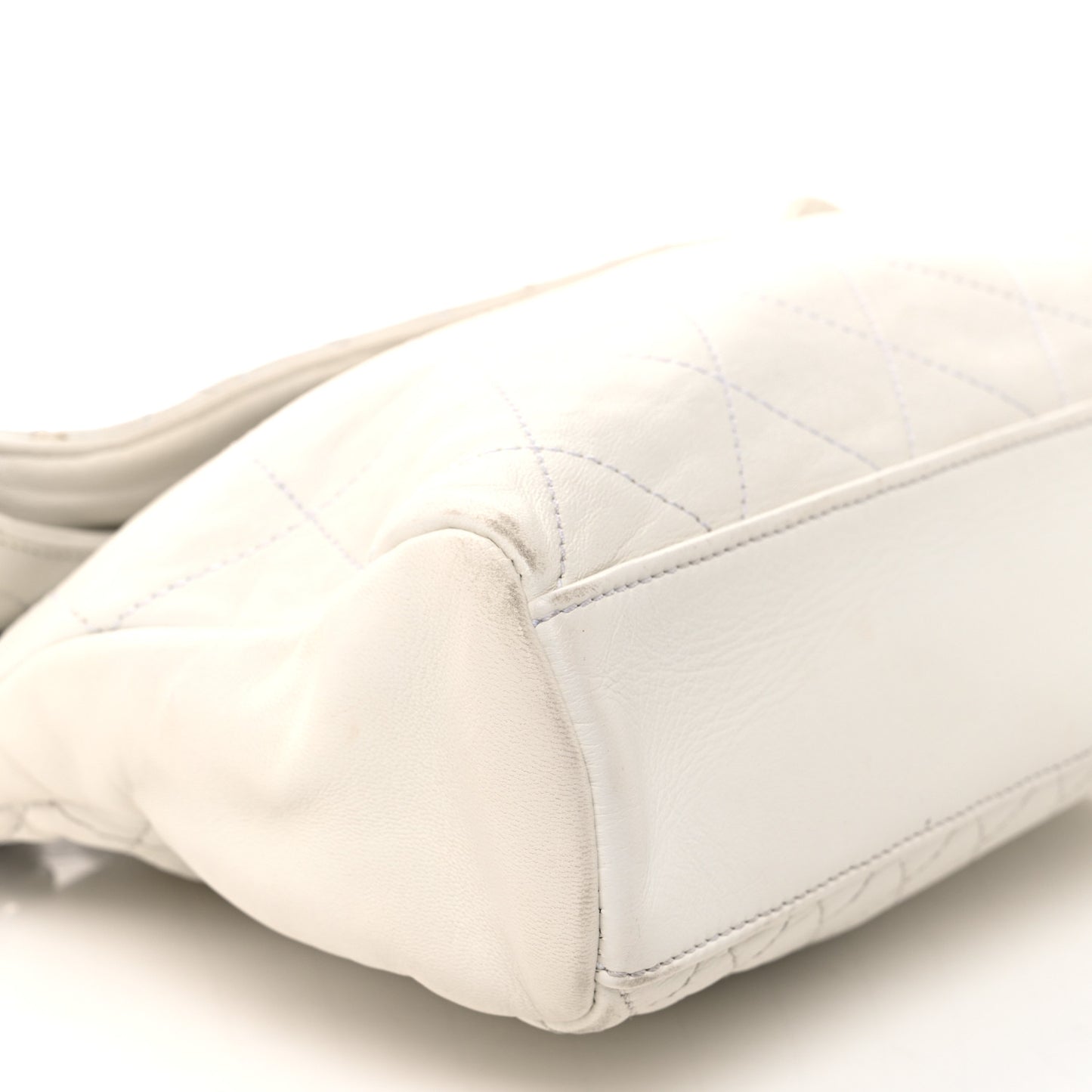 Lambskin Quilted New Lock Flap White