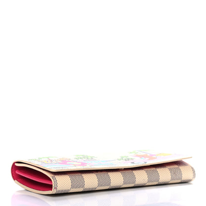 Louis Vuitton Damier Azur 2021 Christmas Animation Hollywood Sarah Wallet Fuchsia 3 of 7
