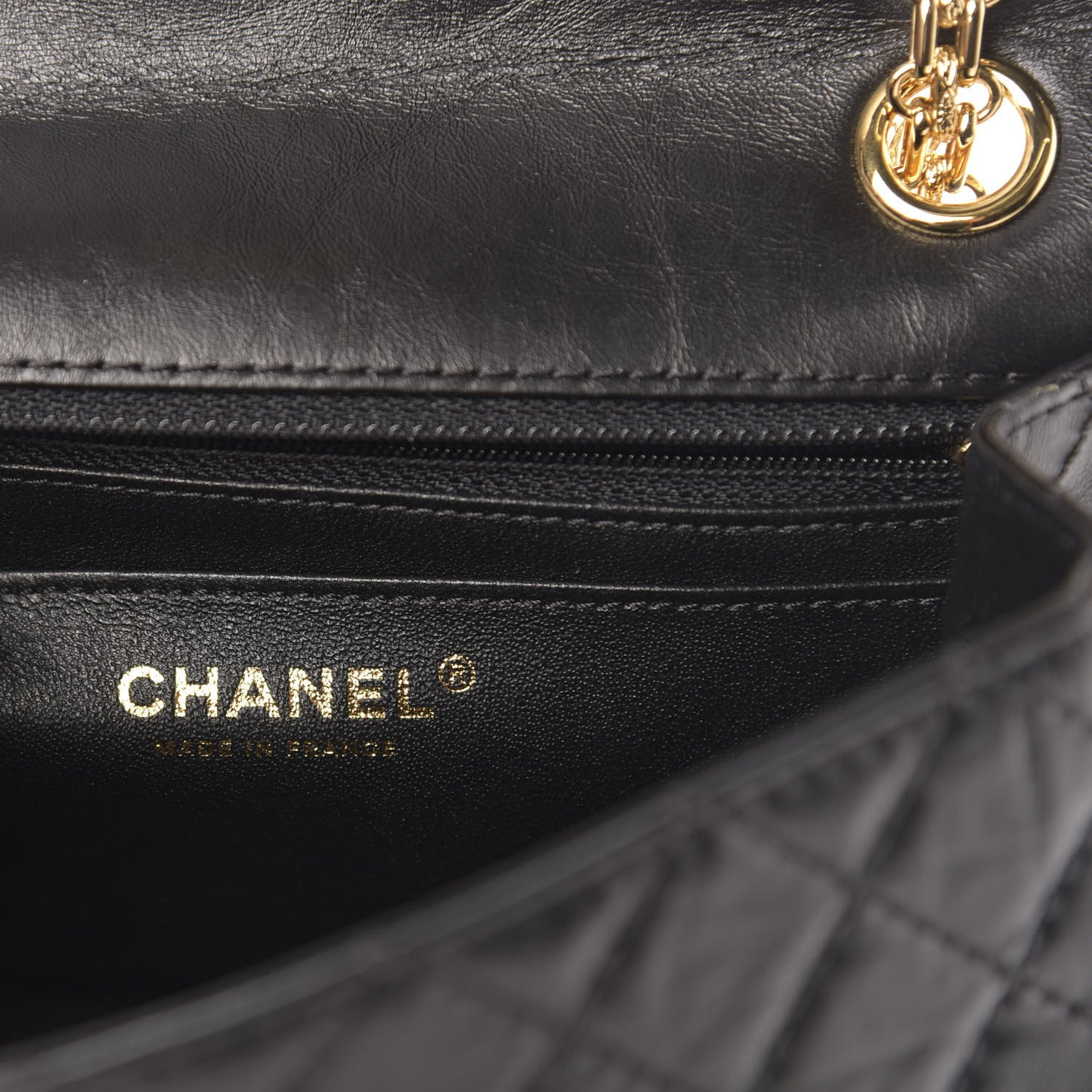 Aged Calfskin Quilted 2.55 Reissue Mini Flap Black