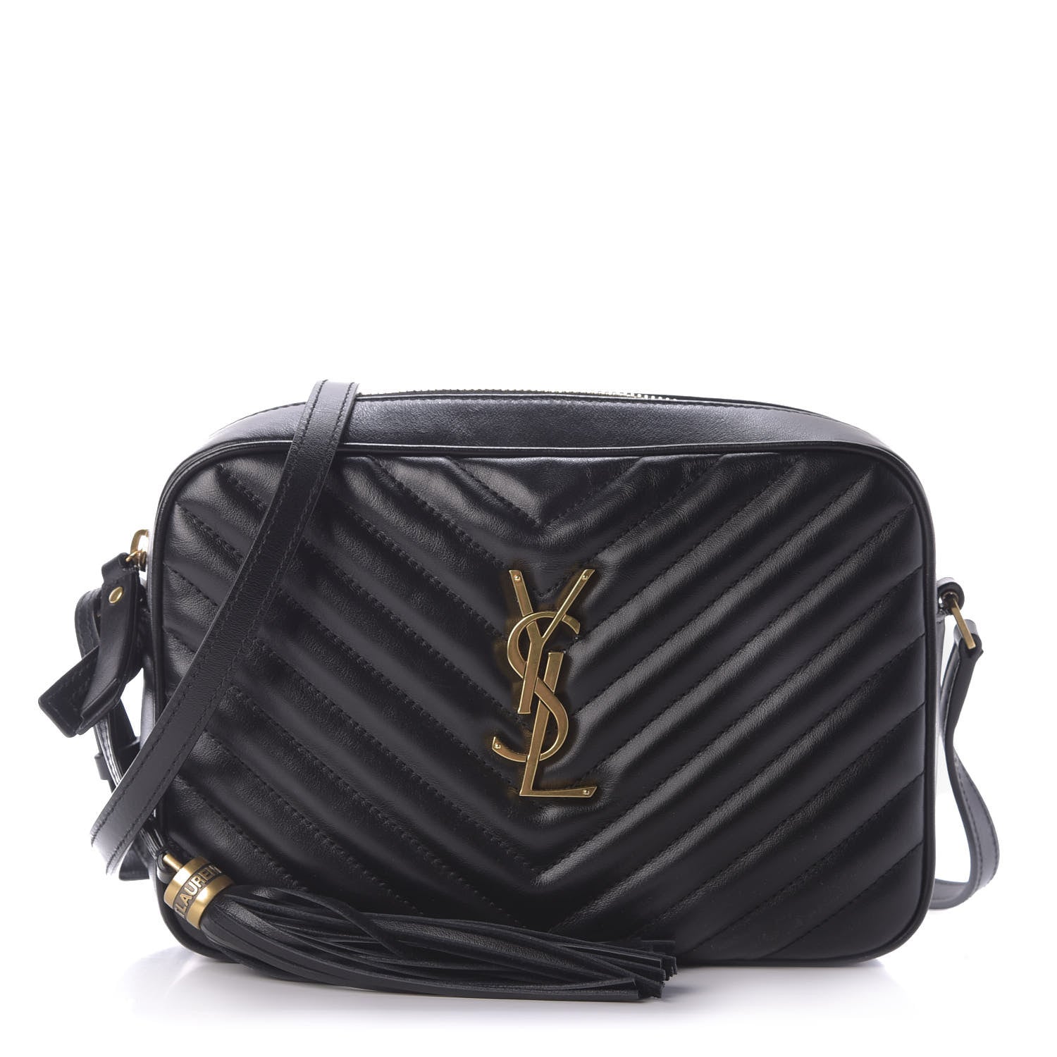Saint Laurent Calfskin Matelasse Monogram Lou Camera Bag Black 1 of 9