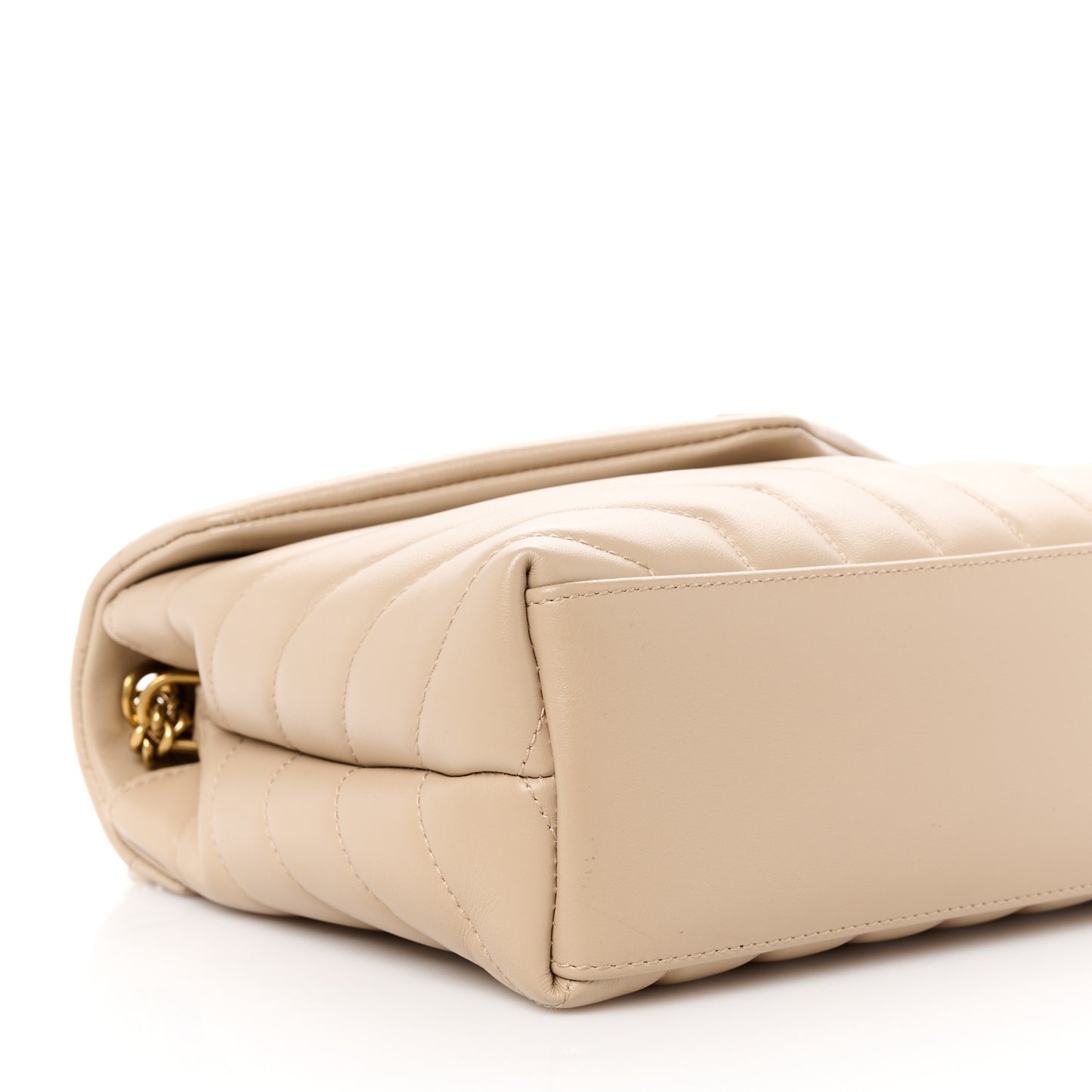 Calfskin Y Quilted Monogram Small Loulou Chain Satchel Dark Beige