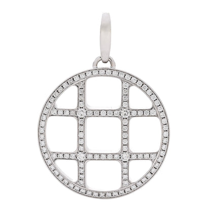 Cartier 18K White Gold Diamond Pasha de Cartier Grid Charm Pendant 1 of 4