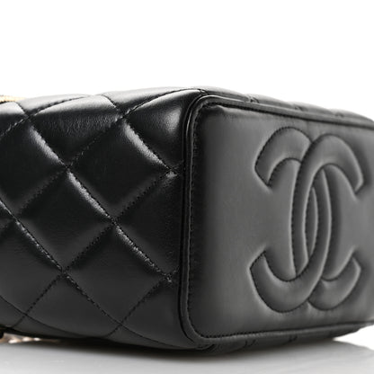 Chanel Lambskin Quilted Small Pillow Crush Vanity Case With Chain Black 10 of 13