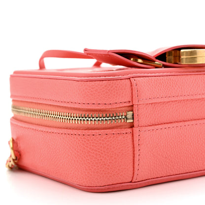 Chanel Caviar Quilted Small CC Filigree Vanity Case Coral 9 of 10