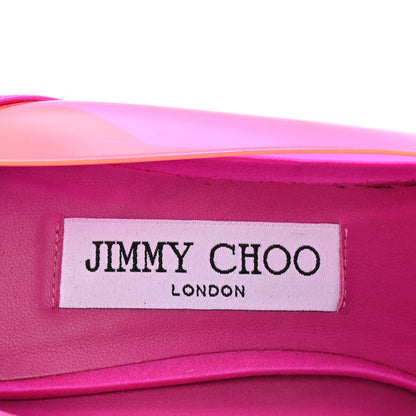 Jimmy Choo Satin PVC Cass Pumps 38 Fuchsia 8 of 9