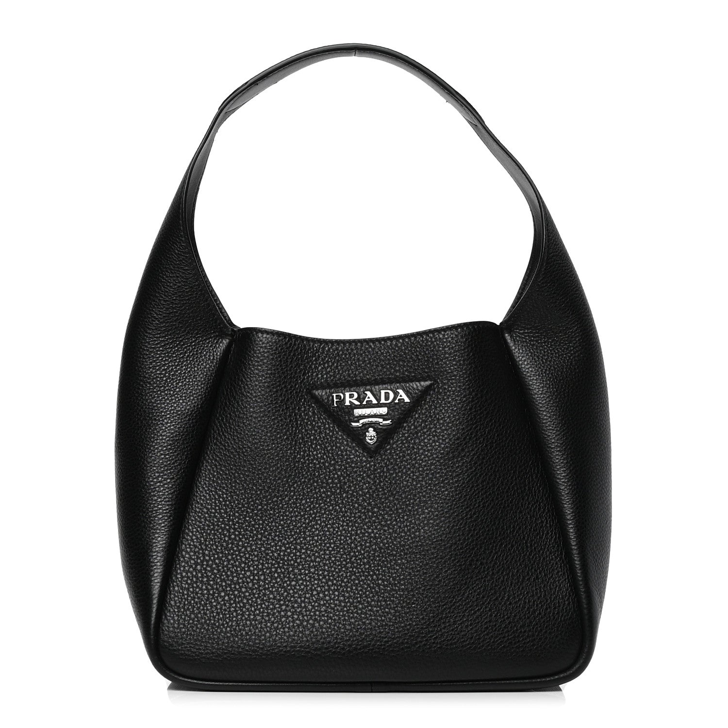 Prada Vitello Daino Dynamique Hobo Black 1 of 4