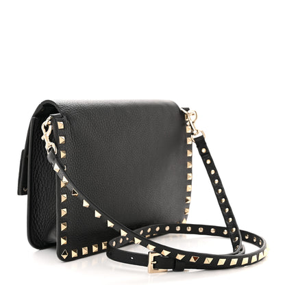 Valentino Garavani Pebbled Calfskin Rockstud Side Slip Crossbody Black 3 of 9