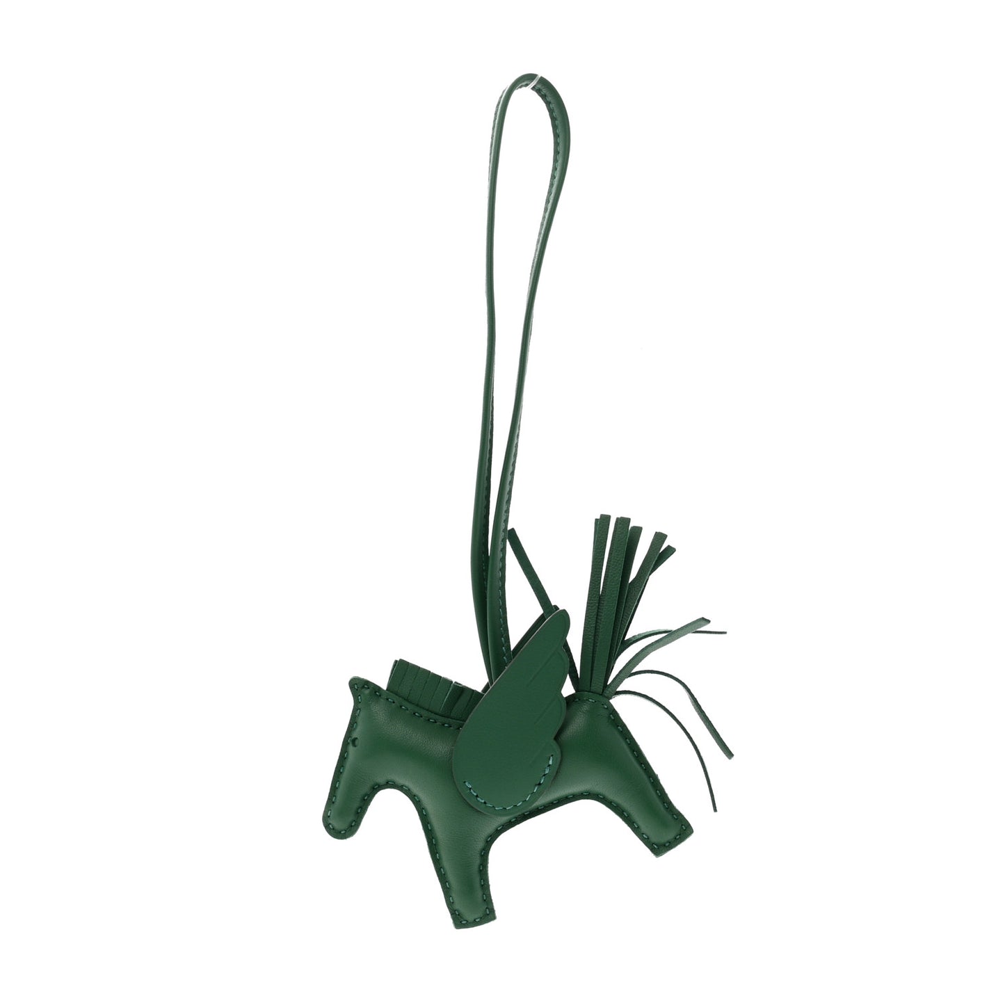 Milo Lambskin Grigri Rodeo Pegase Horse Bag Charm PM Vert Moyen