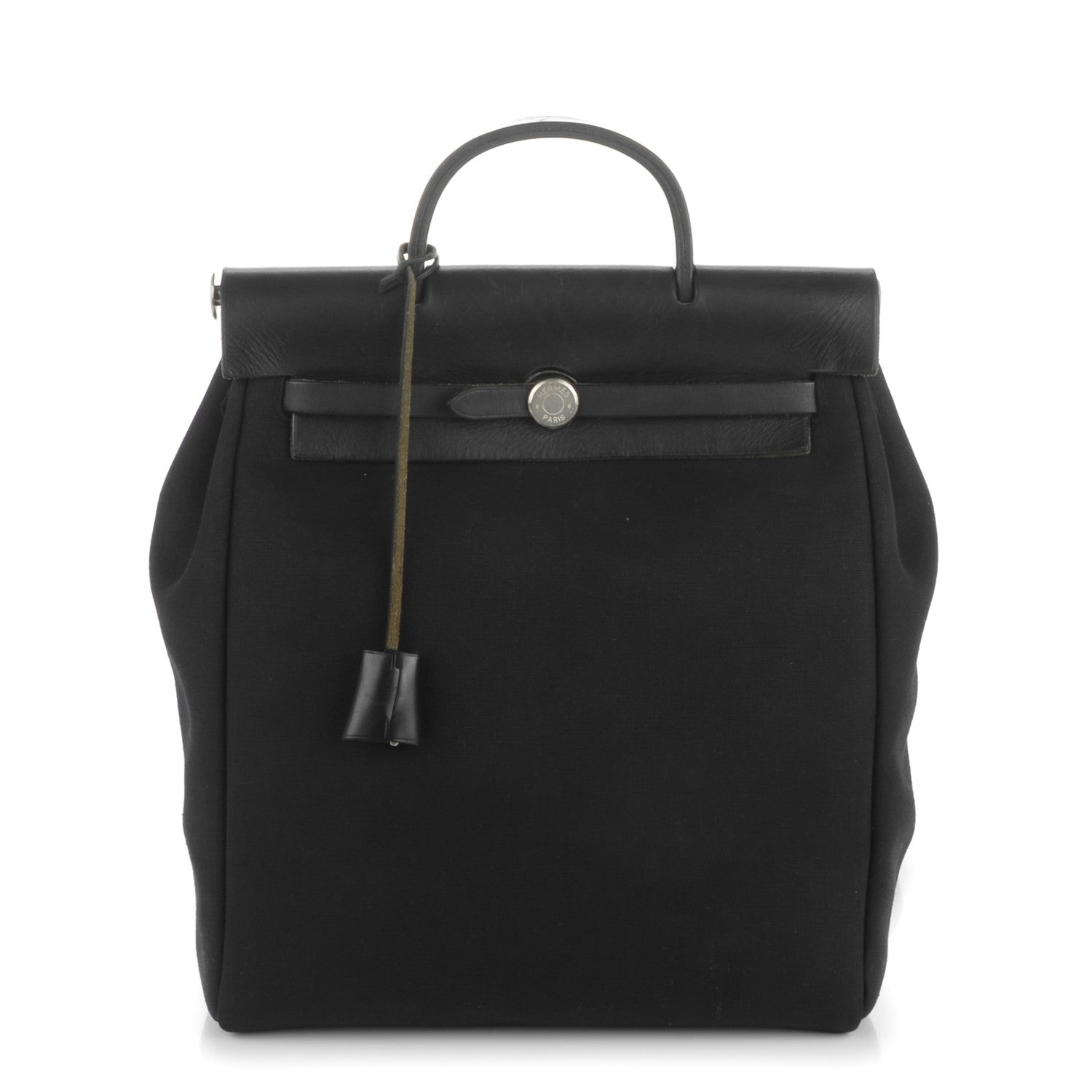 Hermes Toile Vache Calfskin Herbag 30 PM Backpack Black 1 of 10