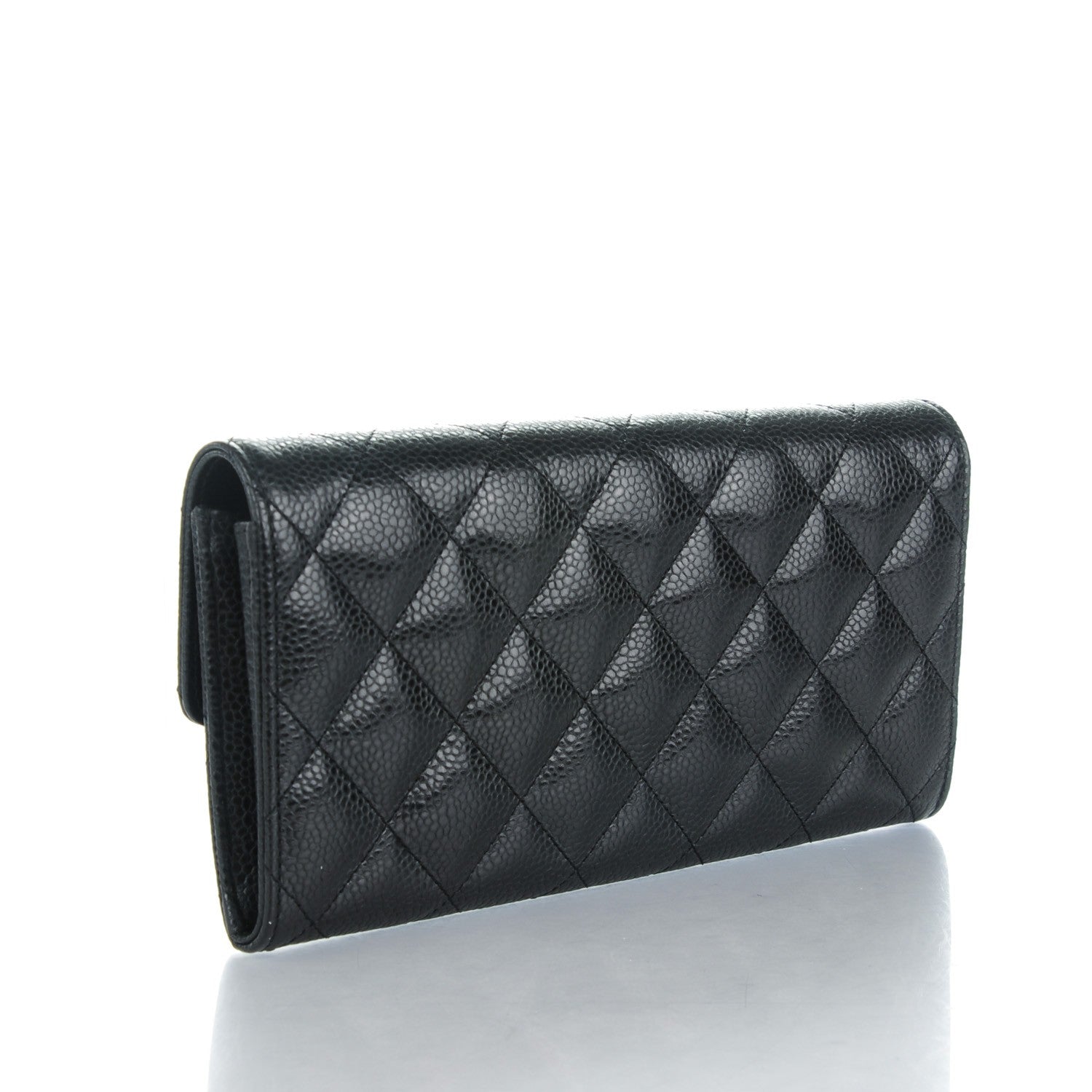 Chanel Caviar Quilted Large Gusset Flap Wallet Black 3 of 8
