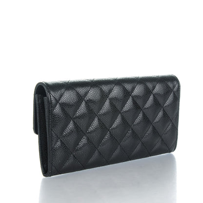 Chanel Caviar Quilted Large Gusset Flap Wallet Black 3 of 8