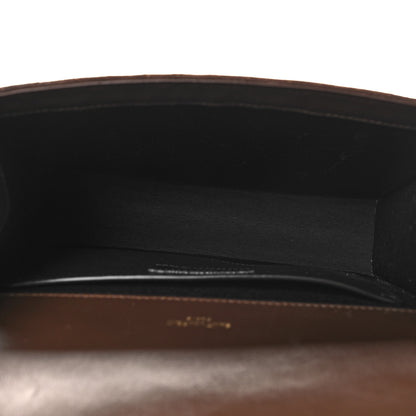 Saint Laurent Suede Mixed Matelasse Triquilt Medium Monogram Envelope Satchel Bark Brown 5 of 9