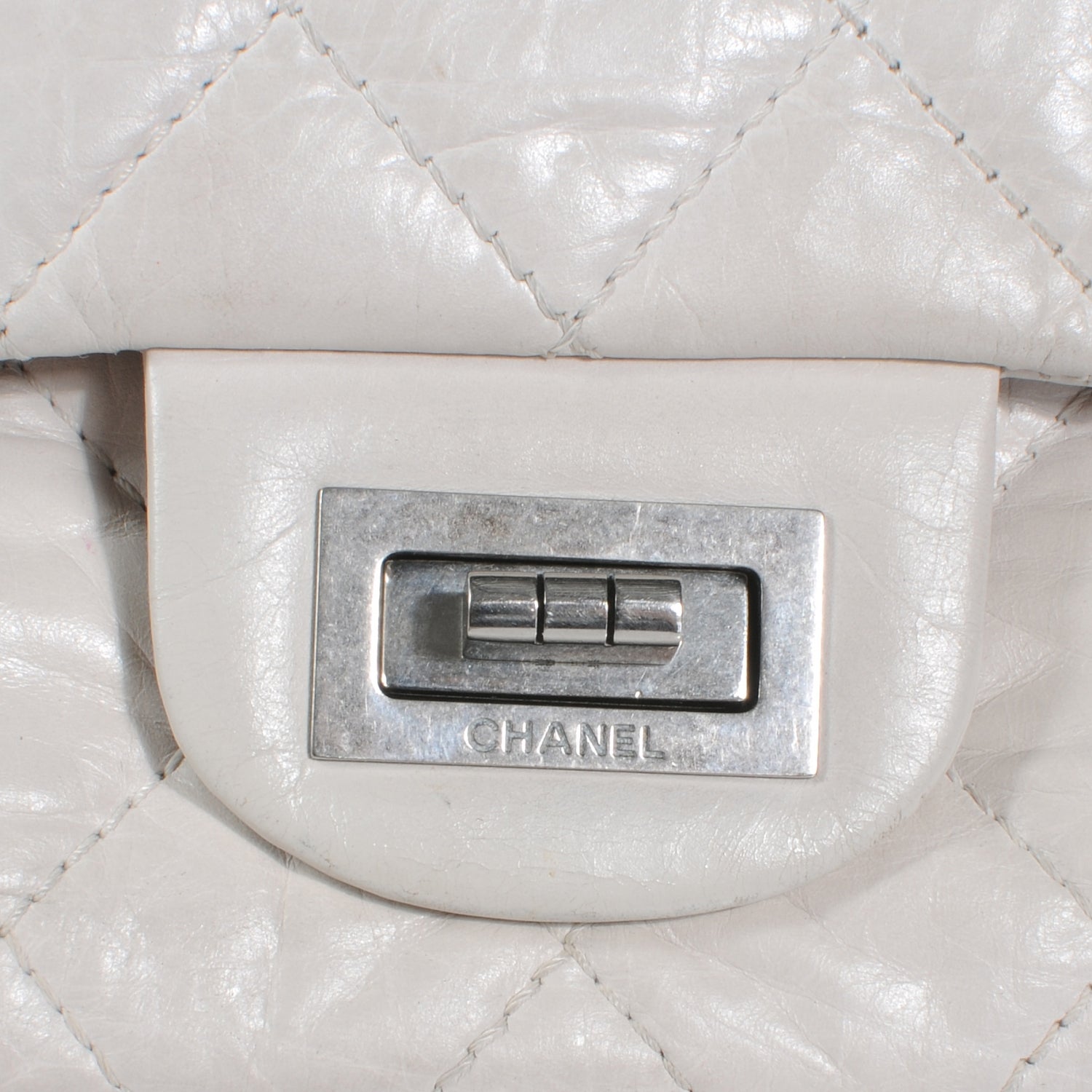 Chanel Aged Calfskin 50th Anniversary 2.55 Reissue 228 White 7 of 7