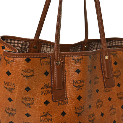 MCM Visetos Large Liz Reversible Shopper Tote Cognac 17 of 24