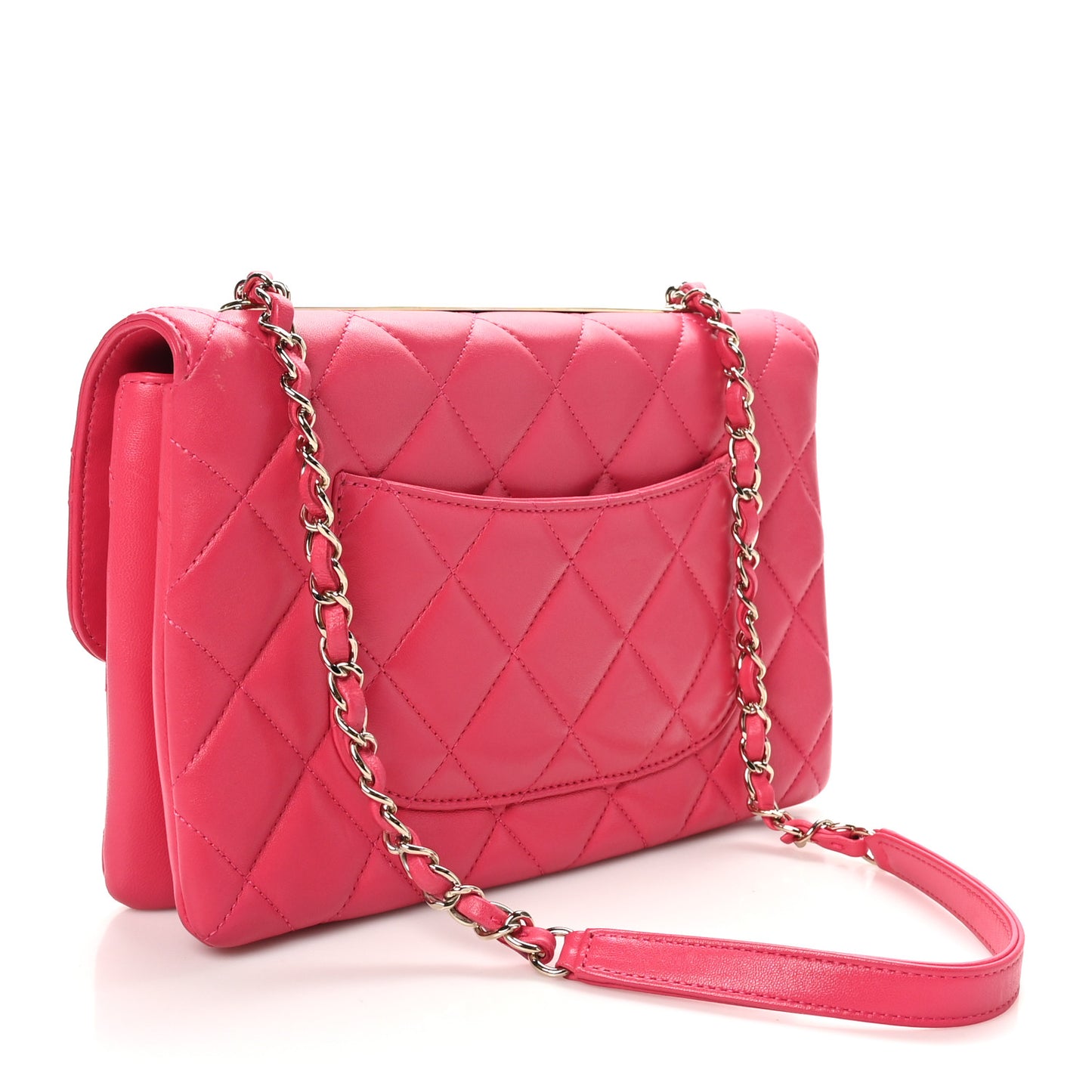 Lambskin Quilted Medium Trendy CC Flap Dark Pink