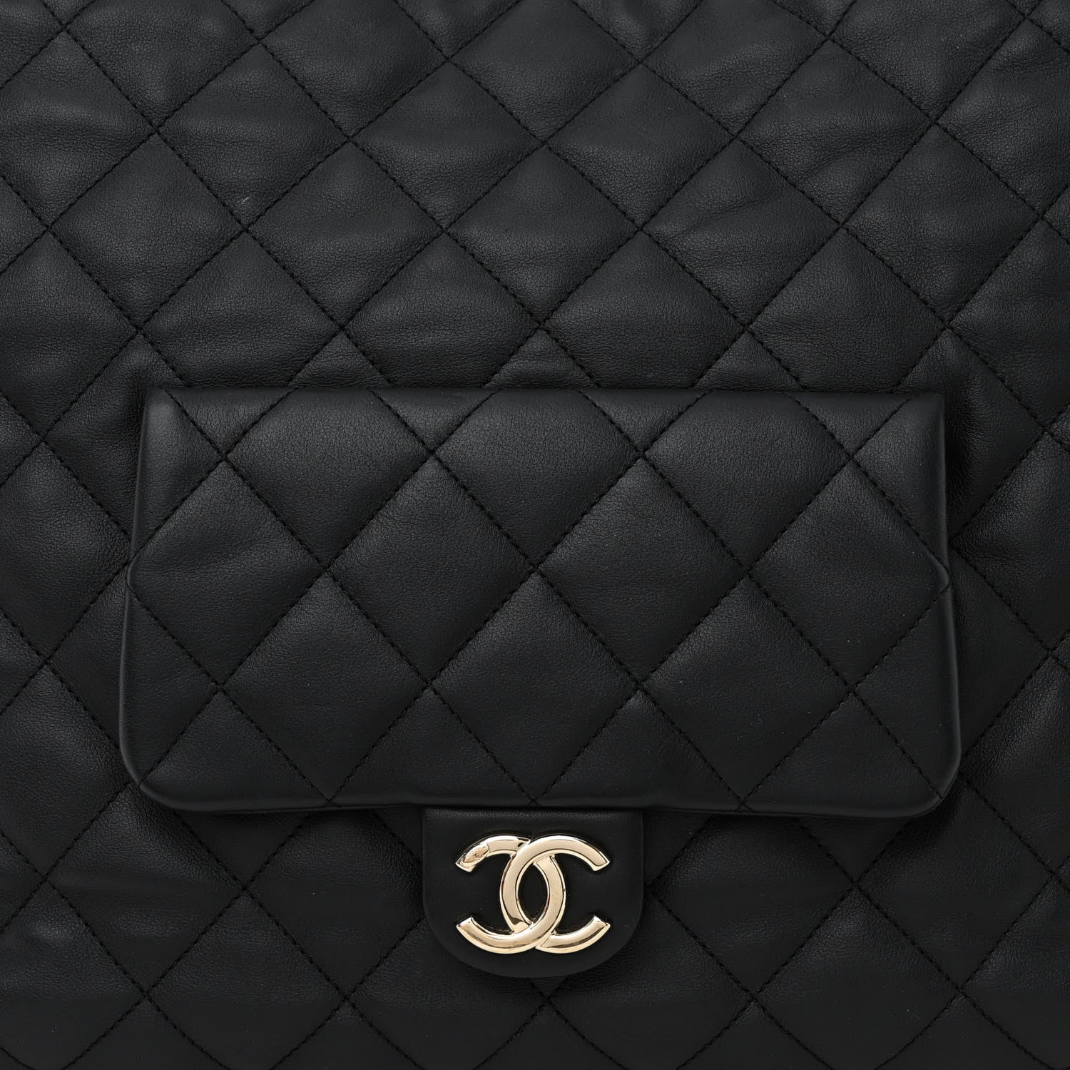 Chanel Lambskin Quilted Pocket Hobo Black 8 of 12