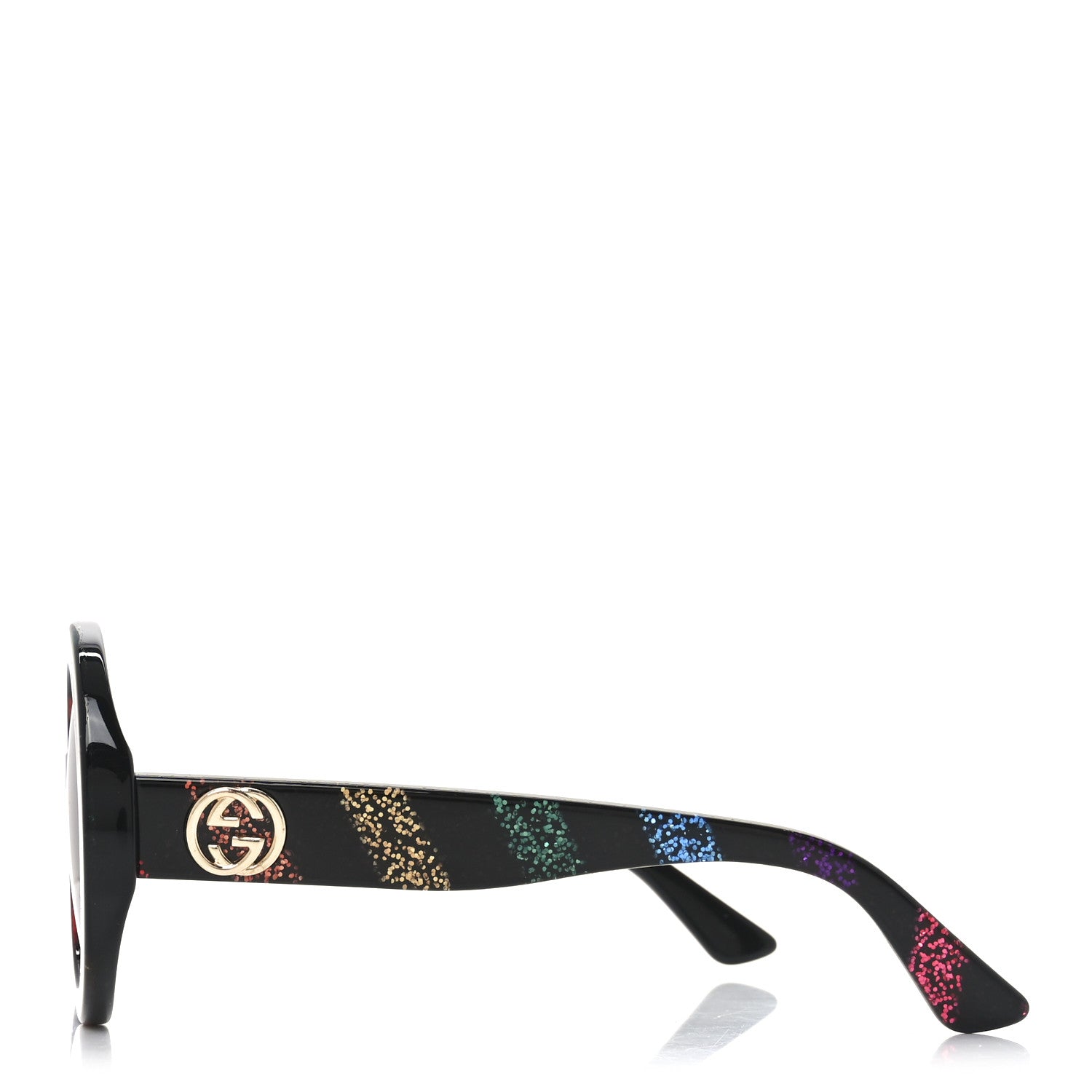 Gucci Acetate Round Glitter GG0319S Sunglasses Rainbow 3 of 7